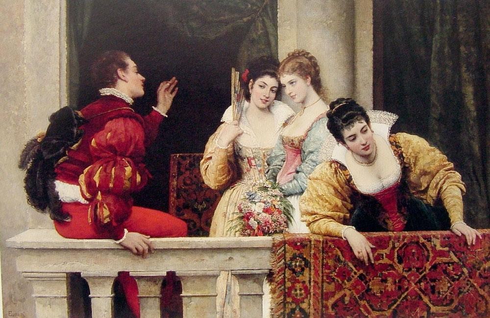 Eugene de Blaas On the Balcony